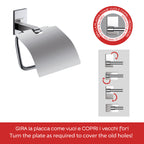 Gedy Portarotolo coperto Maine in acciaio inox e Cromall fissabile con colla