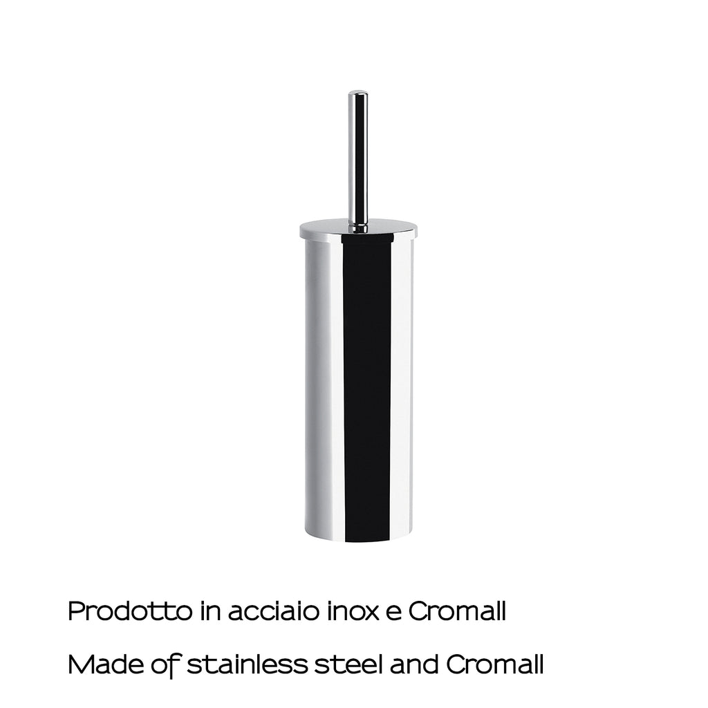 Gedy Scopino wc d'appoggio modello Maine in acciaio inox e Cromall con ciuffo in setole