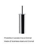 Gedy Scopino wc d'appoggio modello Maine in acciaio inox e Cromall con ciuffo in setole