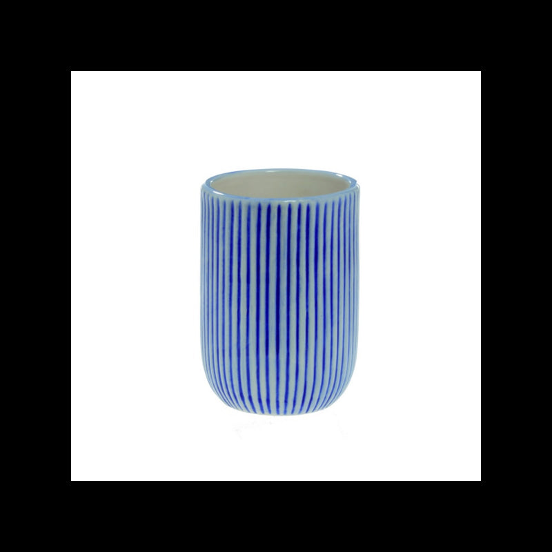 Portaspazzolini modello Mykonos in ceramica blu