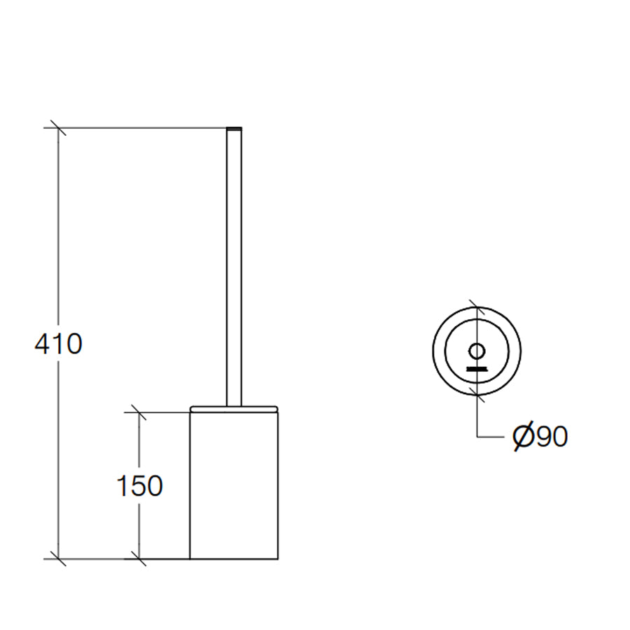 Portascopino con scopino tondo da pavimento in ottone cromato Lineabeta Skoati