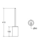 Portascopino con scopino tondo da pavimento in ottone cromato Lineabeta Skoati