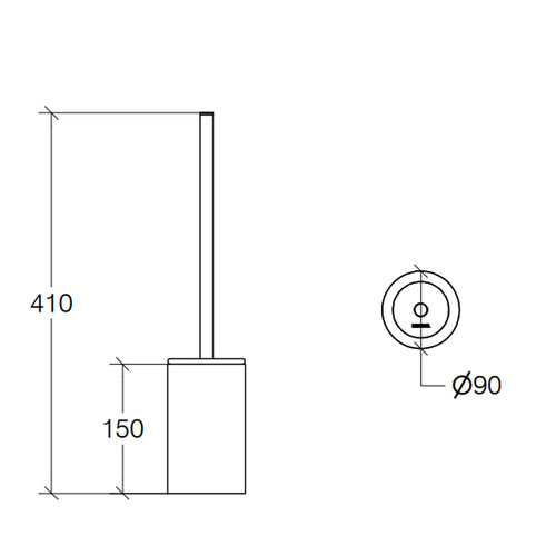 Portascopino con scopino tondo da pavimento in ottone cromato Lineabeta Skoati