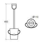 Portascopino 'BAJLE' con scopino in acciaio inox lucido Lineabeta Balenghi a forma di secchiello con paletta