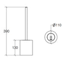 Portascopino con scopino tondo da pavimento  in acciaio inox lucido Lineabeta Balenghi