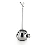 Portascopino 'PESSE' con scopino in acciaio inox lucido Lineabeta Balenghi a forma di lumaca stilizzata