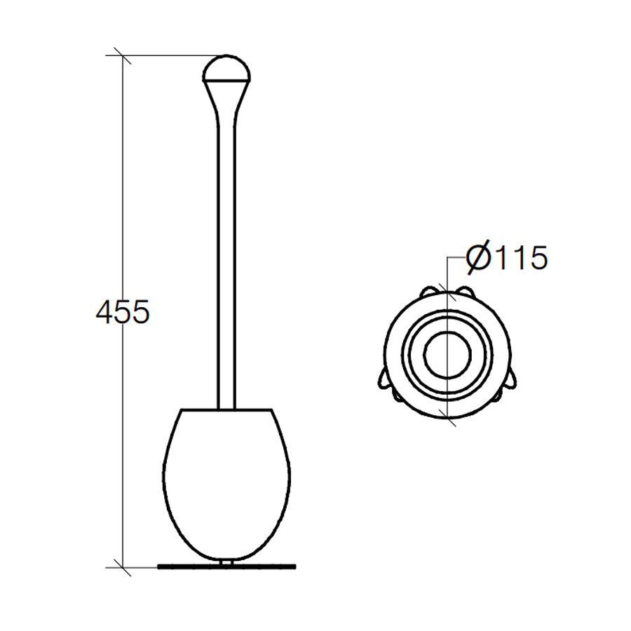 Portascopino 'VOVO' con scopino in acciaio inox lucido Lineabeta Balenghi a forma di uovo