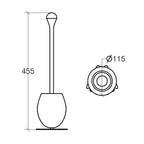 Portascopino 'VOVO' con scopino in acciaio inox lucido Lineabeta Balenghi a forma di uovo