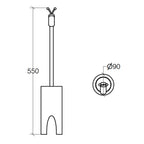 Portascopino 'LONGA' con scopino in acciaio inox lucido Lineabeta Balenghi a forma di giraffa
