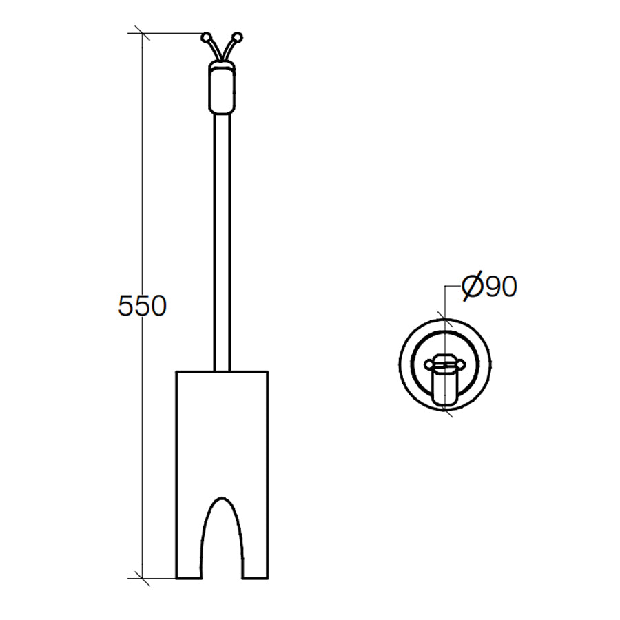 Portascopino 'LONGA' con scopino in acciaio inox lucido Lineabeta Balenghi a forma di giraffa