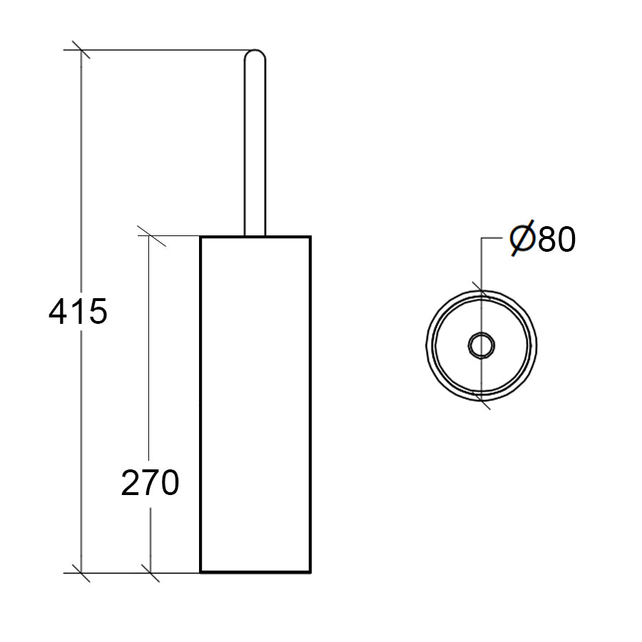 Portascopino da pavimento e a parete in acciaio inox satinato forma cilindrica Lineabeta collezione Skoati