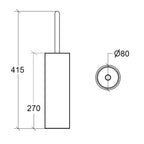 Portascopino da pavimento e a parete in acciaio inox satinato forma cilindrica Lineabeta collezione Skoati
