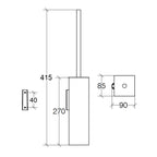 Portascopino a parete in acciaio inox lucido forma squadrata Lineabeta collezione Skoati