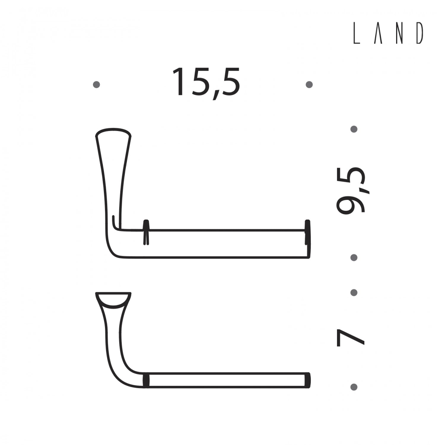 Porta rotolo in ottone collezione Land di Colombo Design
