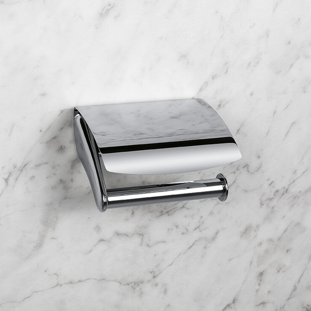 Porta rotolo coperto in ottone collezione Land di Colombo Design