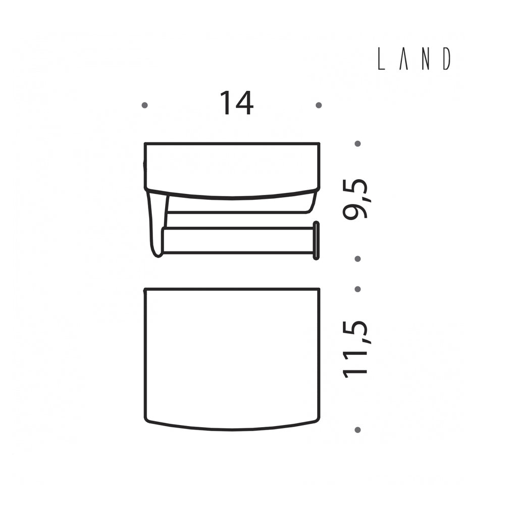 Porta rotolo coperto in ottone collezione Land di Colombo Design