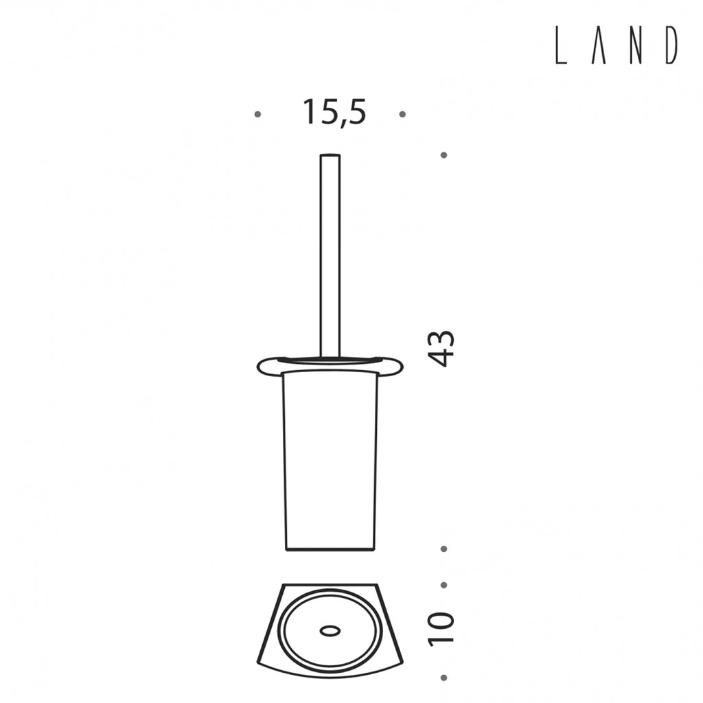 Porta scopino a muro in ottone collezione Land di Colombo Design