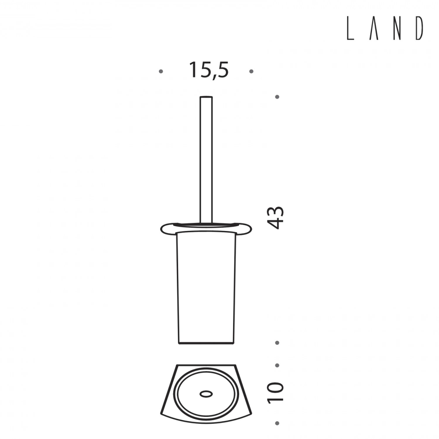Porta scopino a muro in ottone collezione Land di Colombo Design