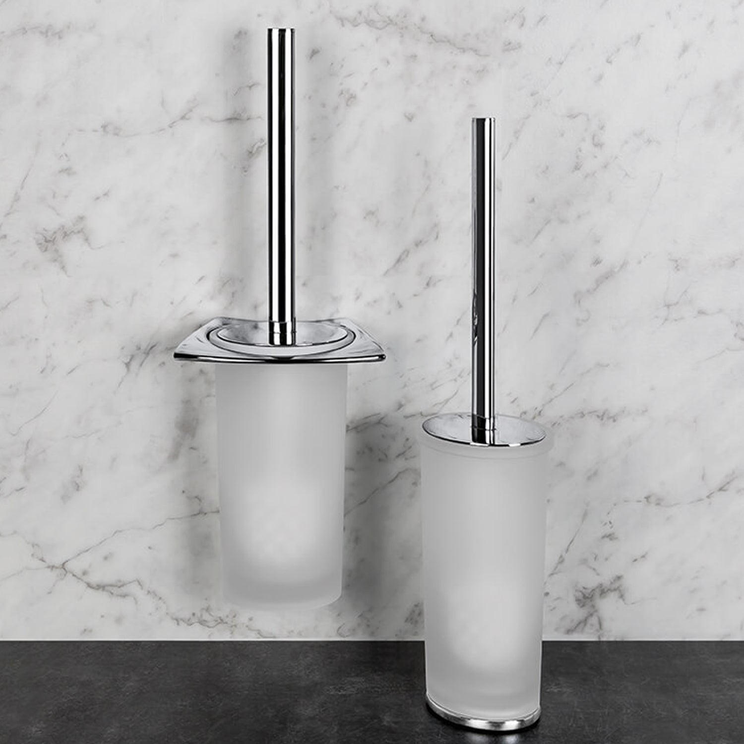 Porta scopino a muro in ottone collezione Land di Colombo Design