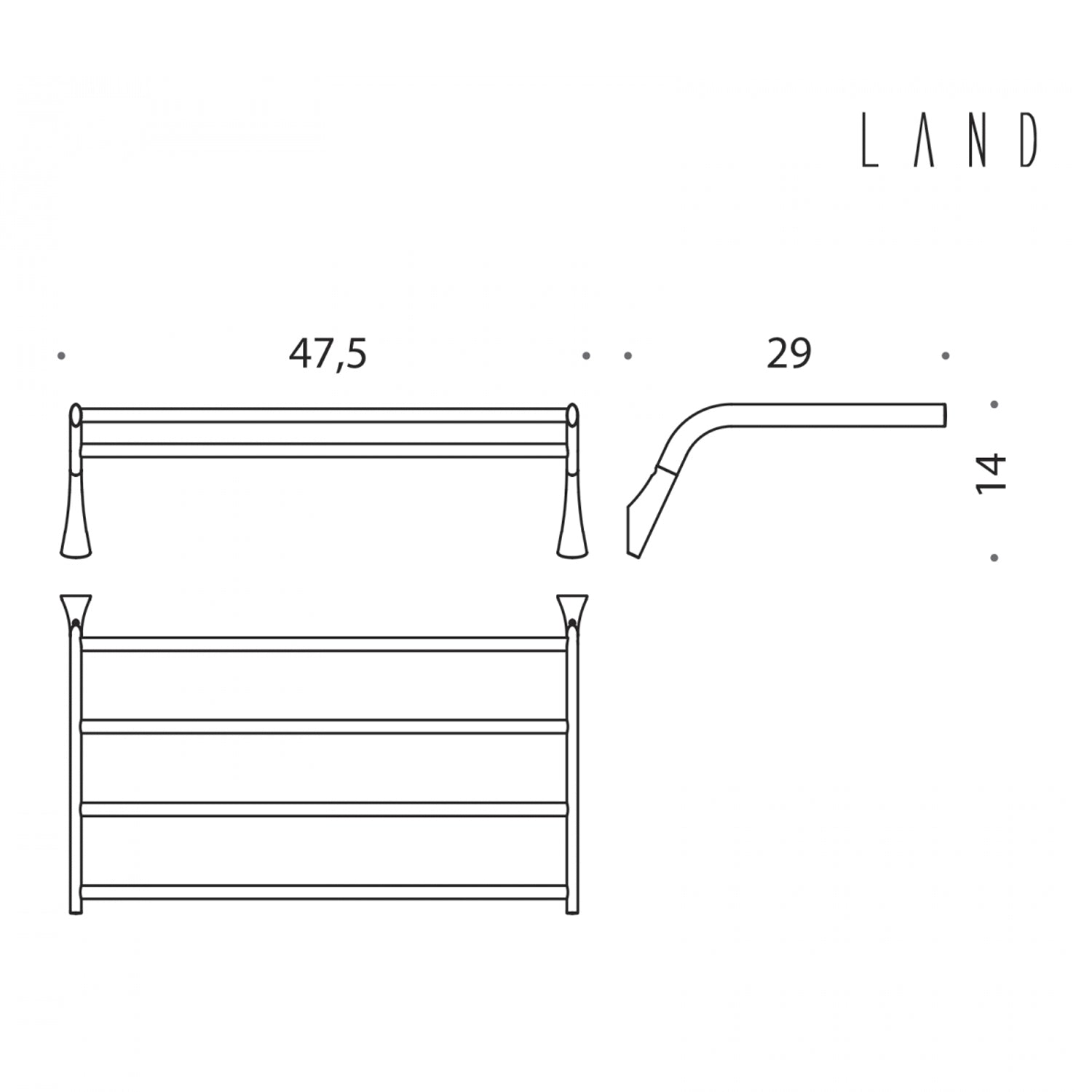 Rack porta salvietta in ottone collezione Land di Colombo Design