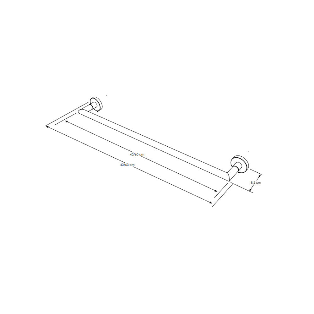 Porta Asciugamani a Muro 'Ghost' in Plexiglass e metallo by Cipi 60x8