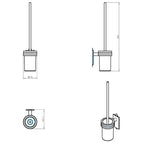 Porta scopino da incollo della collezione 'Stick' by Cosmic in ottone cromato e vetro satinato