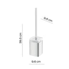 Portascopino WC da appoggio Gedy modello Elba con contenitore in vetro satinato - Cromato