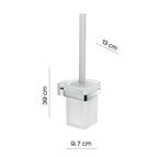 Portascopino WC a muro Gedy modello Elba con contenitore in vetro satinato - Cromato