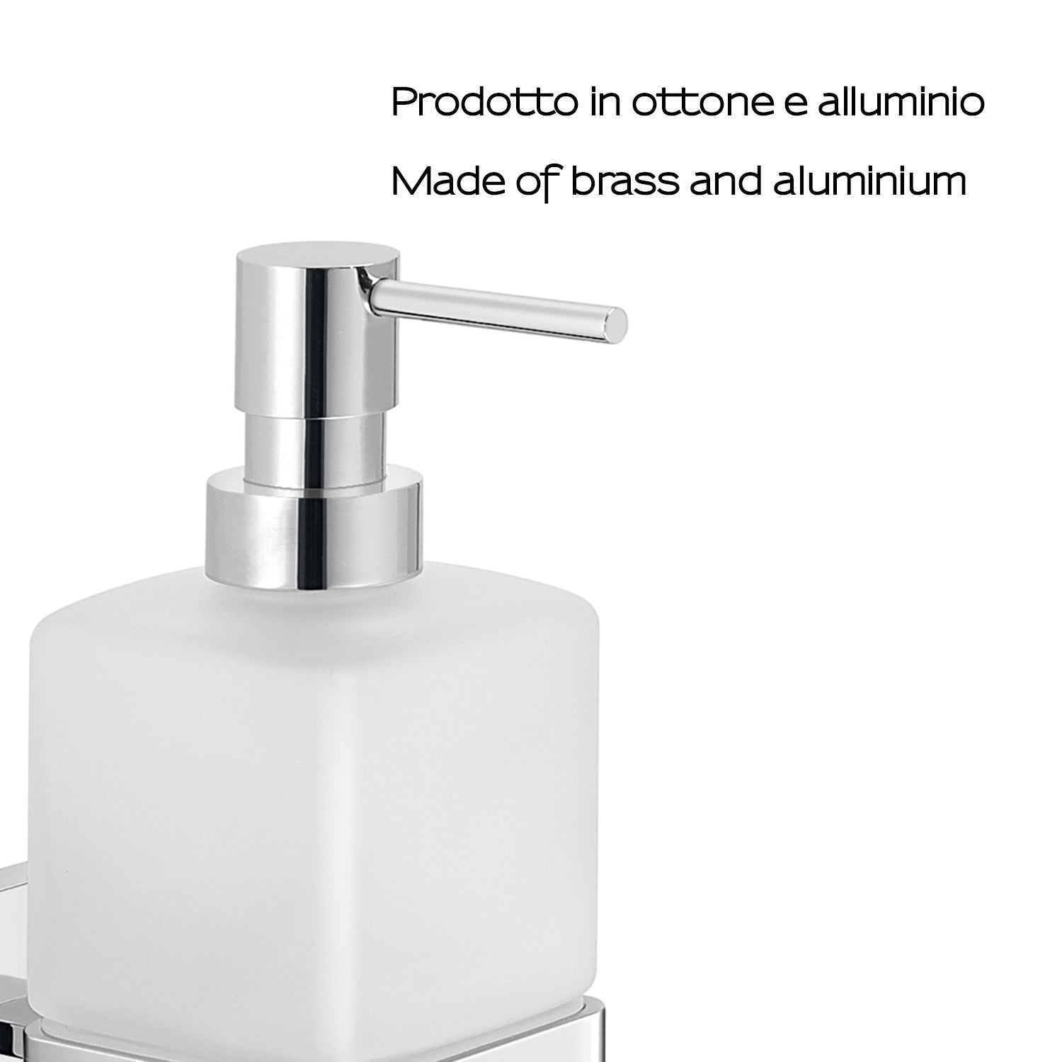 Dosasapone a muro Gedy modello Elba con contenitore in vetro satinato - Cromato