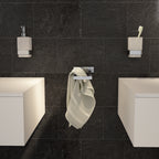 Dosasapone a muro Gedy modello Elba con contenitore in vetro satinato - Cromato