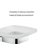 Portasapone a muro Gedy modello Elba con contenitore in vetro satinato - Cromato