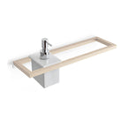 Dosasapone in porcellana bianca con dispenser cromato di Lineabeta - su apposite mensole a parete