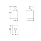 Dosasapone in porcellana bianca con dispenser cromato di Lineabeta - su apposite mensole a parete