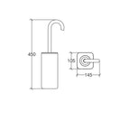 Portascopino da appoggio in ceramica bianca e manico in silicone nero collezione Skoati di Lineabeta