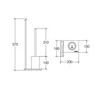 Piantana portarotolo e portascopino in porcellana e acciaio inox serie Ranpin di Lineabeta