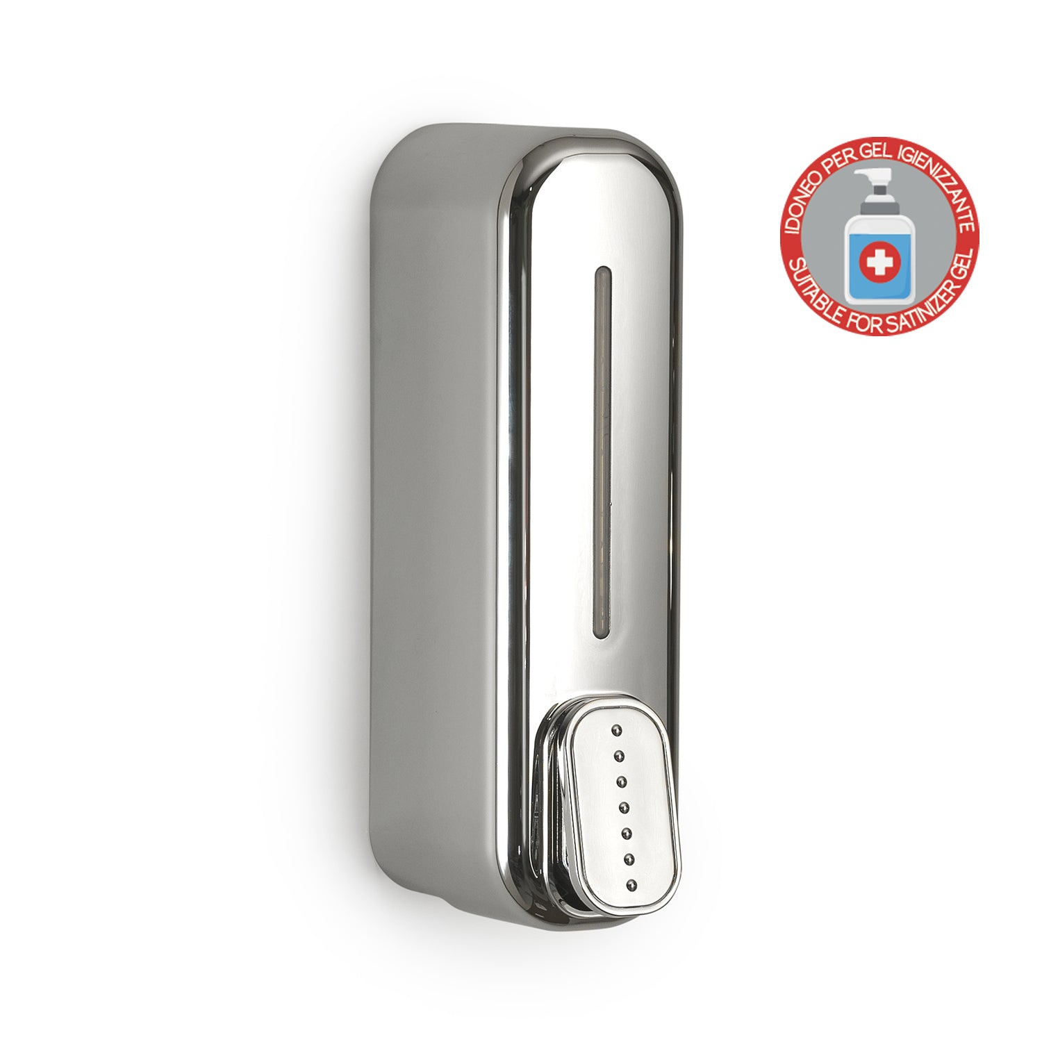 Distributore sapone/gel igienizzante di Gedy modello Mullet da 350 ml - Cromato