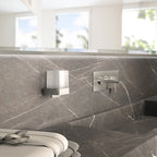 Distributore di sapone quadrato di Gedy modello Giava da 150 ml in vetro e Cromall - Cromato