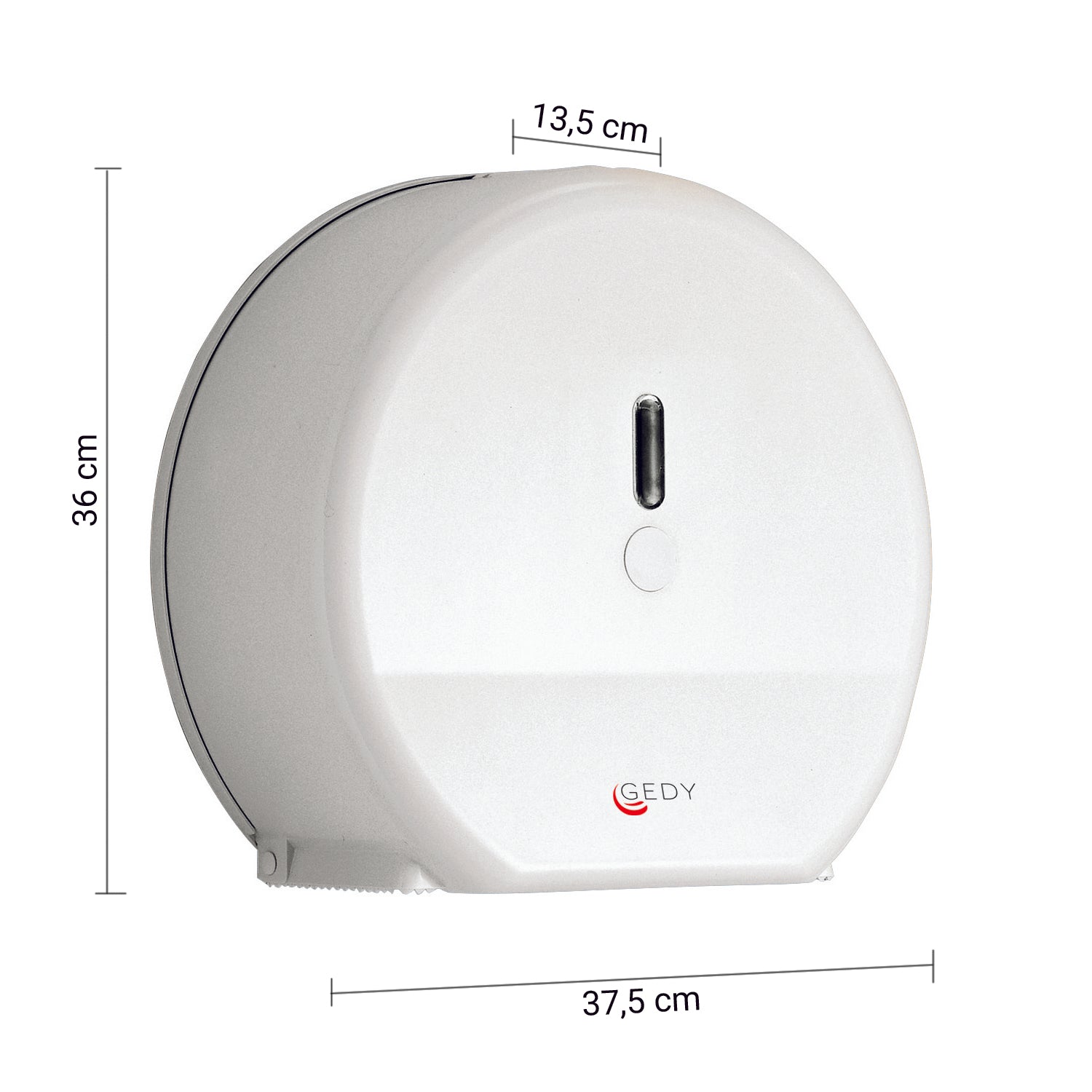 Distributore per rotoli di carta igienica di max 34 cm modello Jumbo Maxi di Gedy - Bianco
