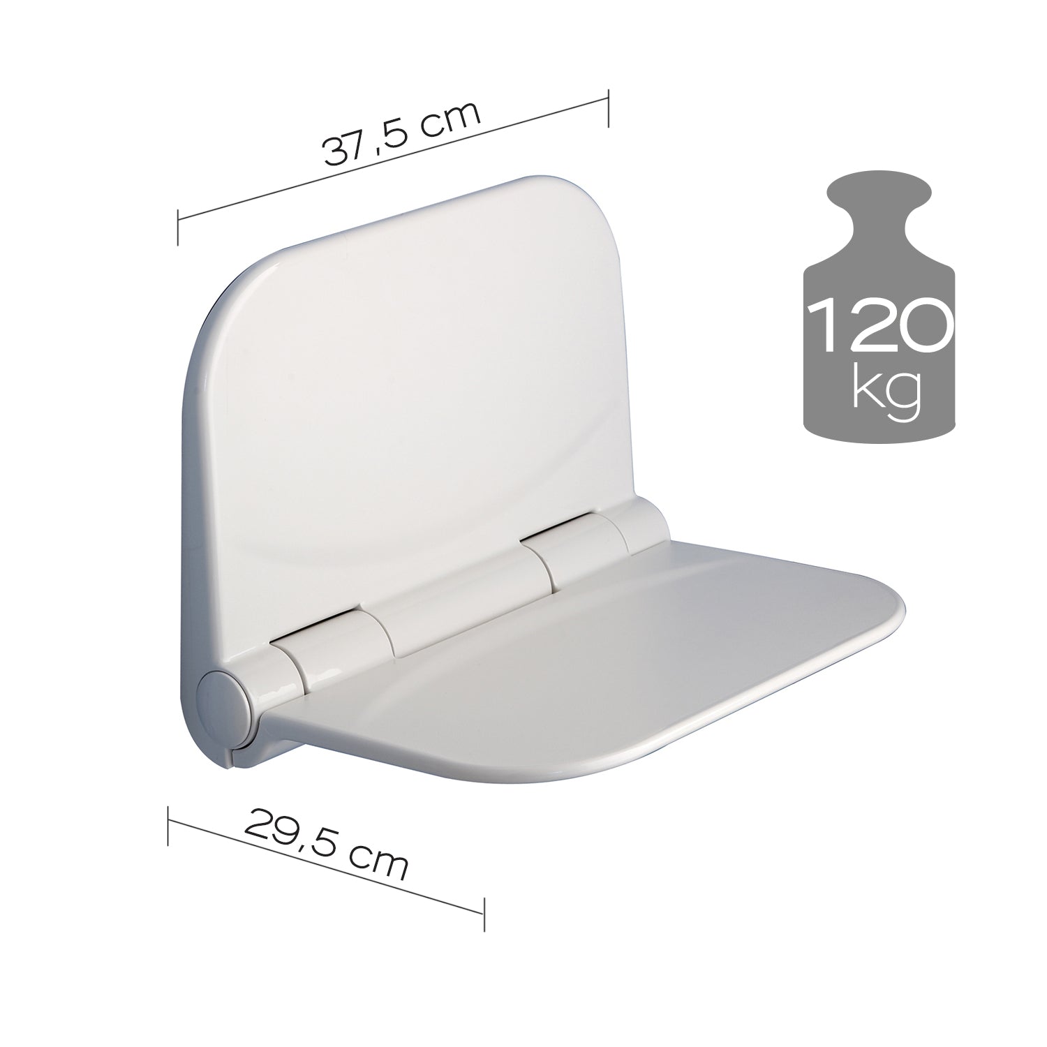 Sedile ribaltabile per doccia modello Dino di Gedy in resine termoplastiche - Bianco