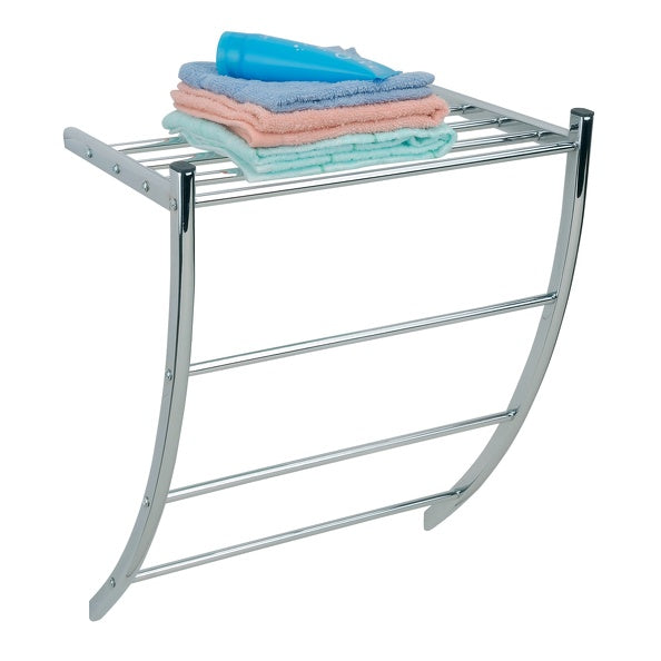 Portasciugamani e mensola da parete in Acciaio - Cromato