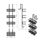 Portaoggetti doccia rettangolare a 3 piani Gedy modello Tito - Cromato