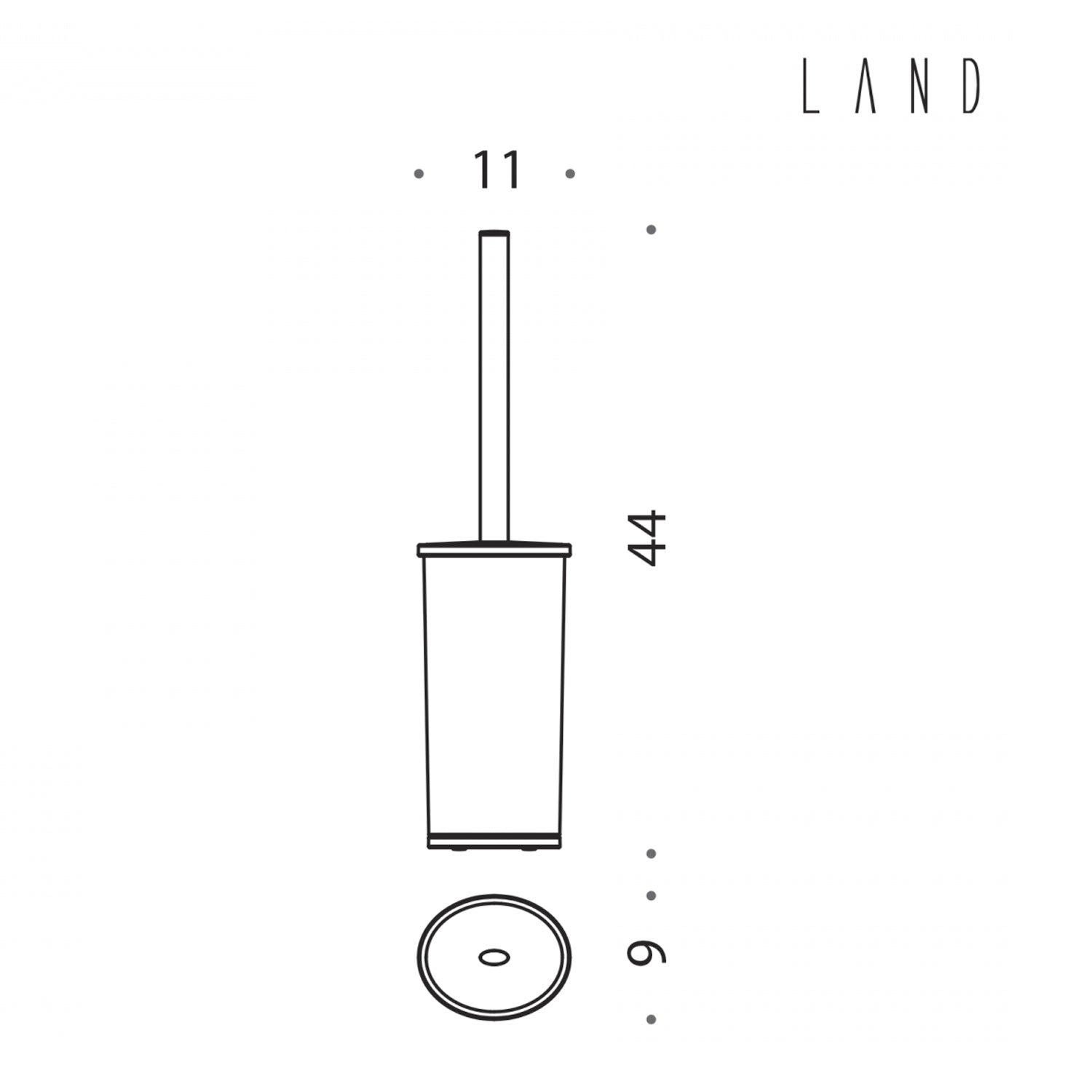 Porta scopino d'appoggio in ottone collezione Land di Colombo Design