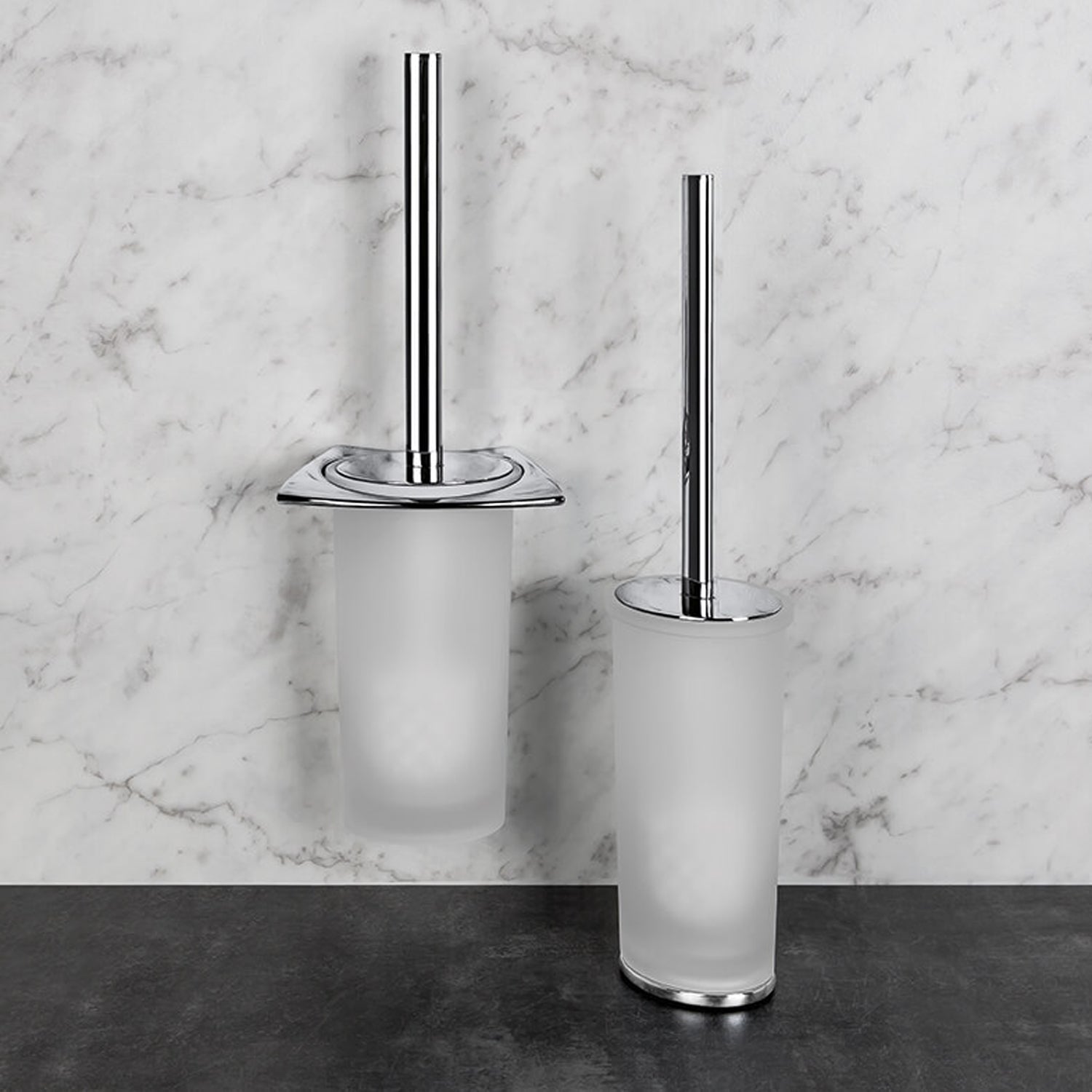 Porta scopino d'appoggio in ottone collezione Land di Colombo Design