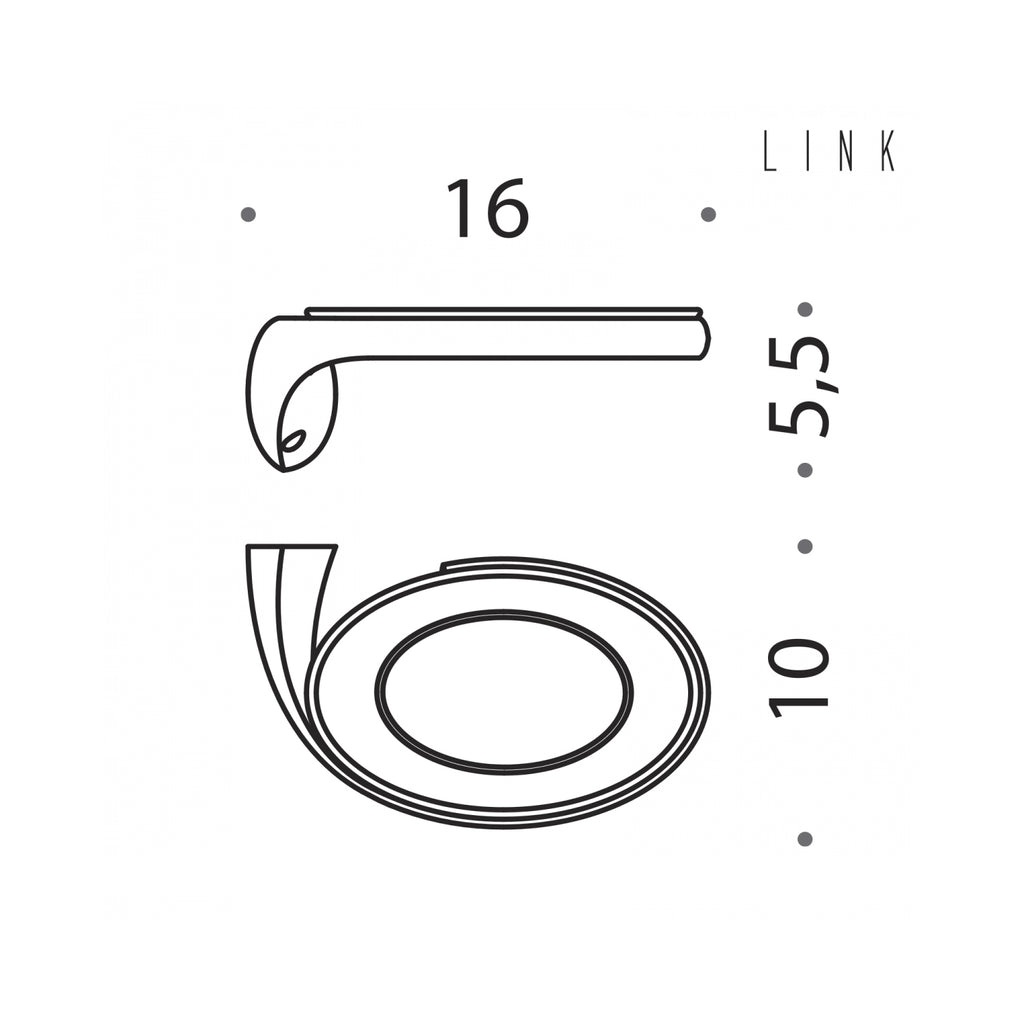 Porta sapone sinistro a muro collezione Link di Colombo Design