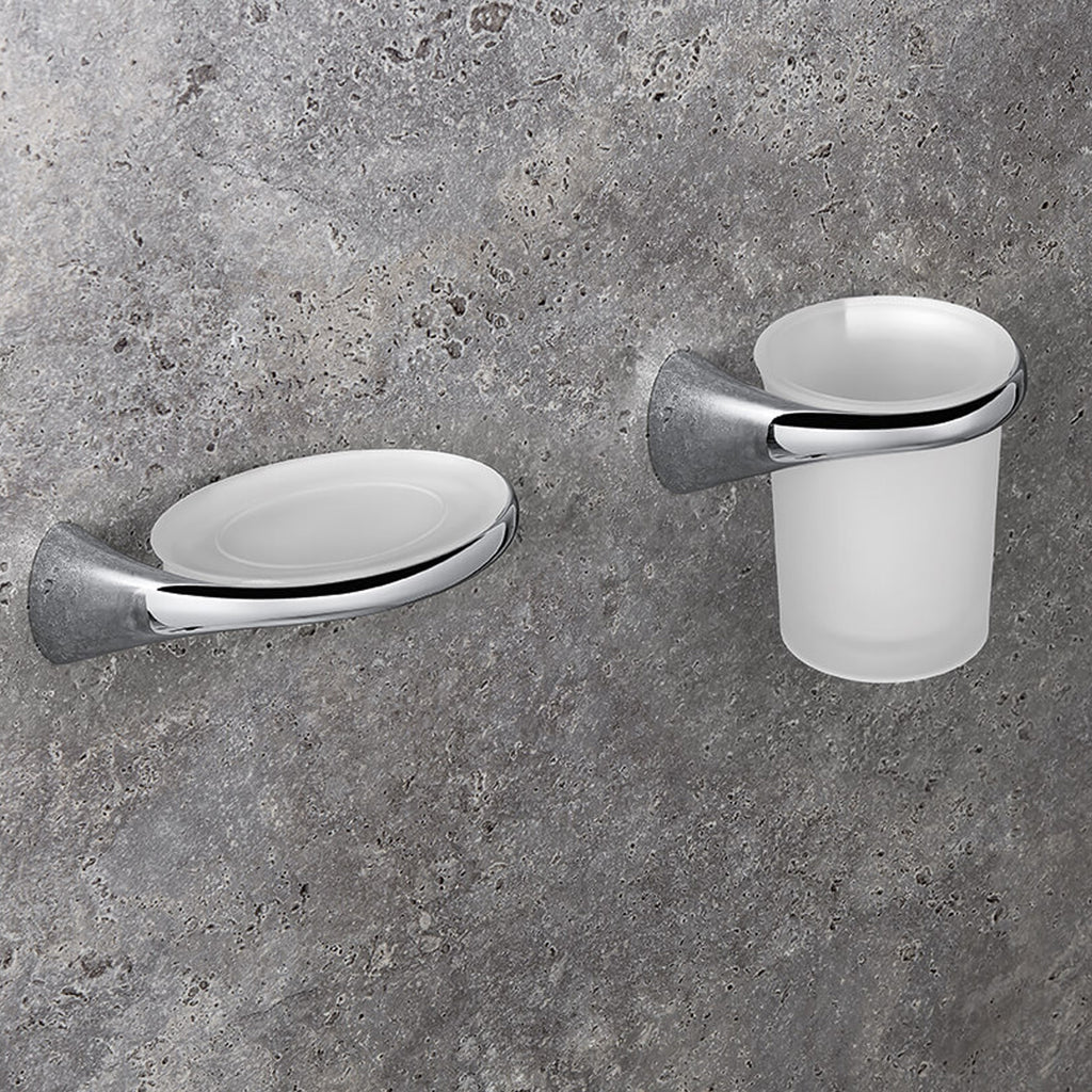 Porta bicchiere destro a muro collezione Link di Colombo Design