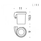 Porta bicchiere destro a muro collezione Link di Colombo Design