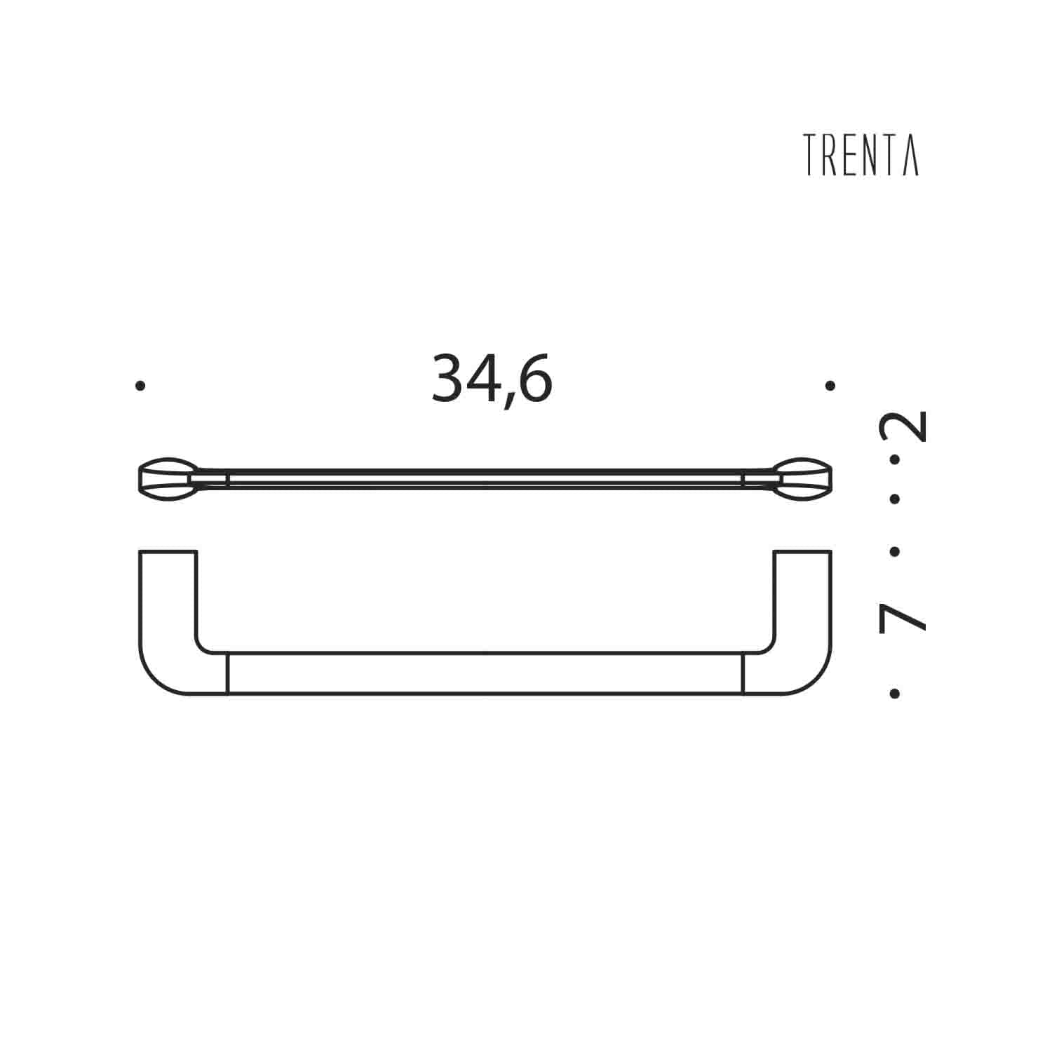 Porta salvietta 34.6cm in ottone cromato collezione Trenta di Colombo Design