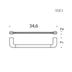 Porta salvietta 34.6cm in ottone nero collezione Trenta di Colombo Design