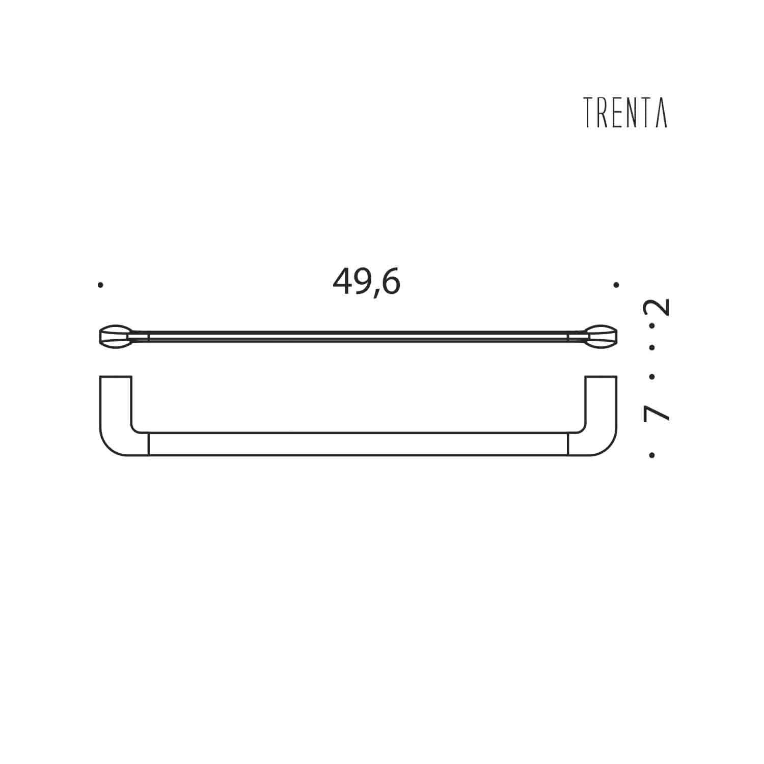 Porta salvietta 49.6cm in ottone cromato collezione Trenta di Colombo Design
