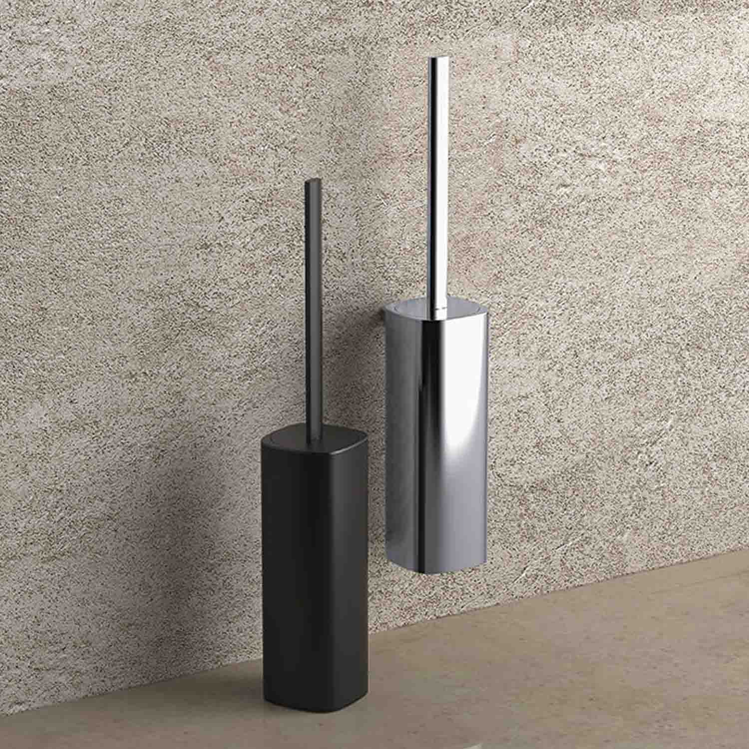 Porta scopino in ottone cromato collezione Trenta di Colombo Design